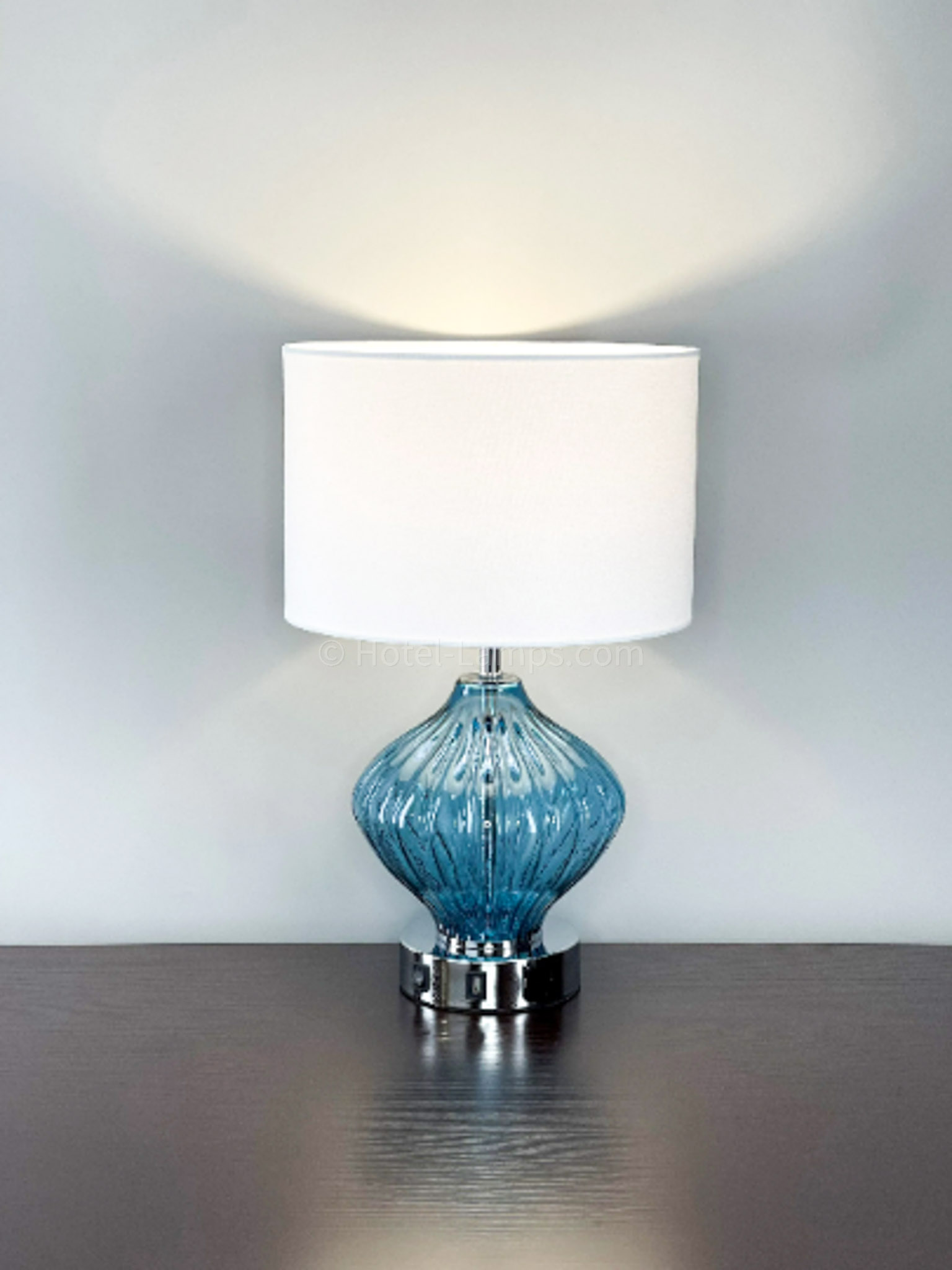 Blue Coastal Glass Table Lamp
